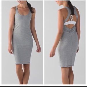 Lululemon Go For It Dress Hyper Stripe Grey size 8